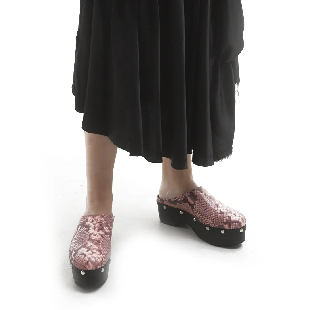 SLUG CLOGS SNAKESKIN PINK