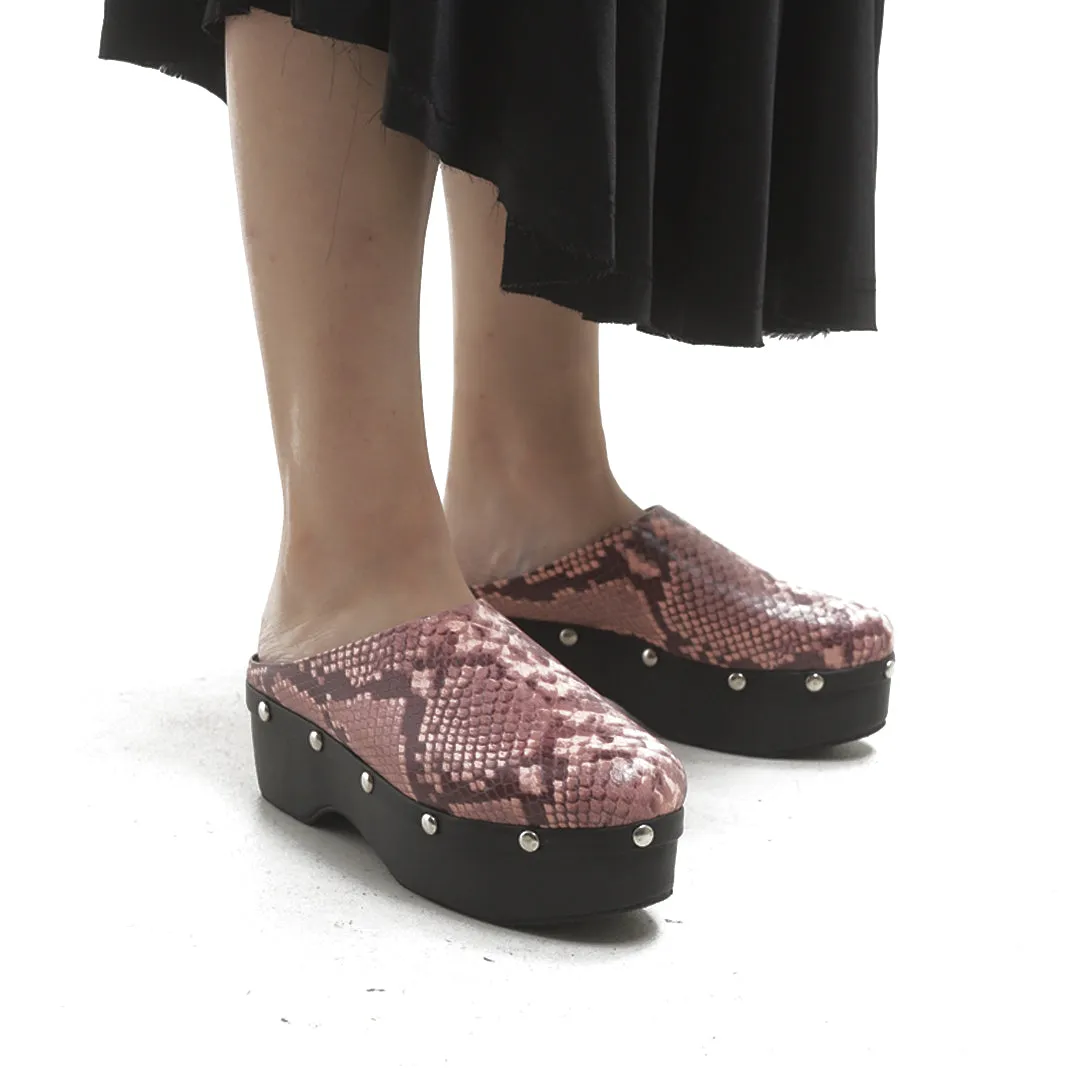 SLUG CLOGS SNAKESKIN PINK