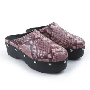 SLUG CLOGS SNAKESKIN PINK