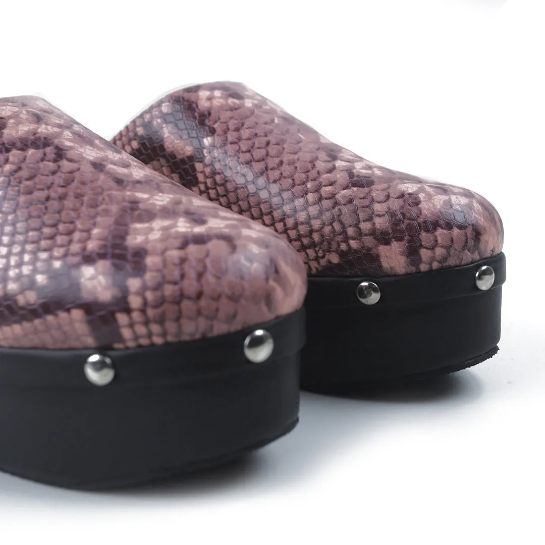SLUG CLOGS SNAKESKIN PINK