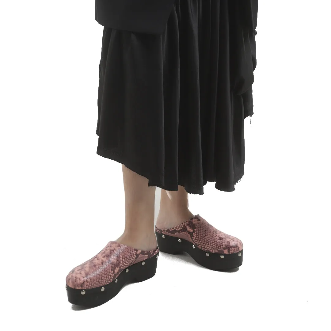 SLUG CLOGS SNAKESKIN PINK