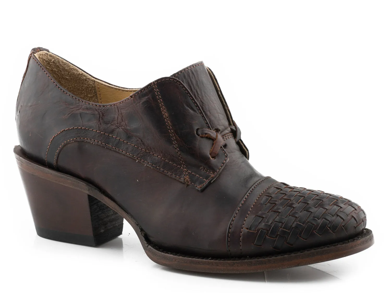 Stetson Womens Ash Brown Leather Ankle Boots 8.5