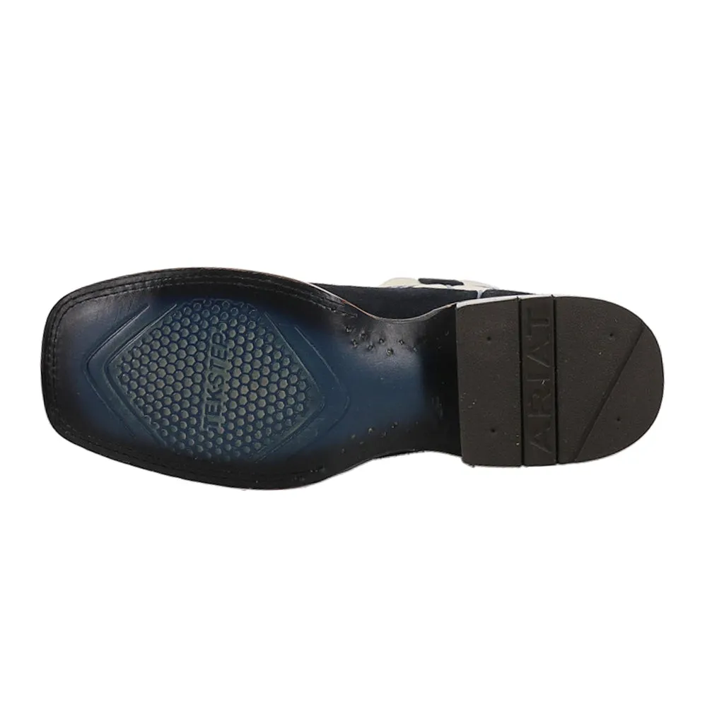 Sting Embroidered Square Toe Pull On Cowboy Boots