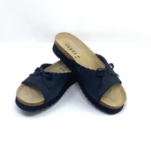 Vintage Cudas Aria Women's Black Nubuck Cork Platform Slides