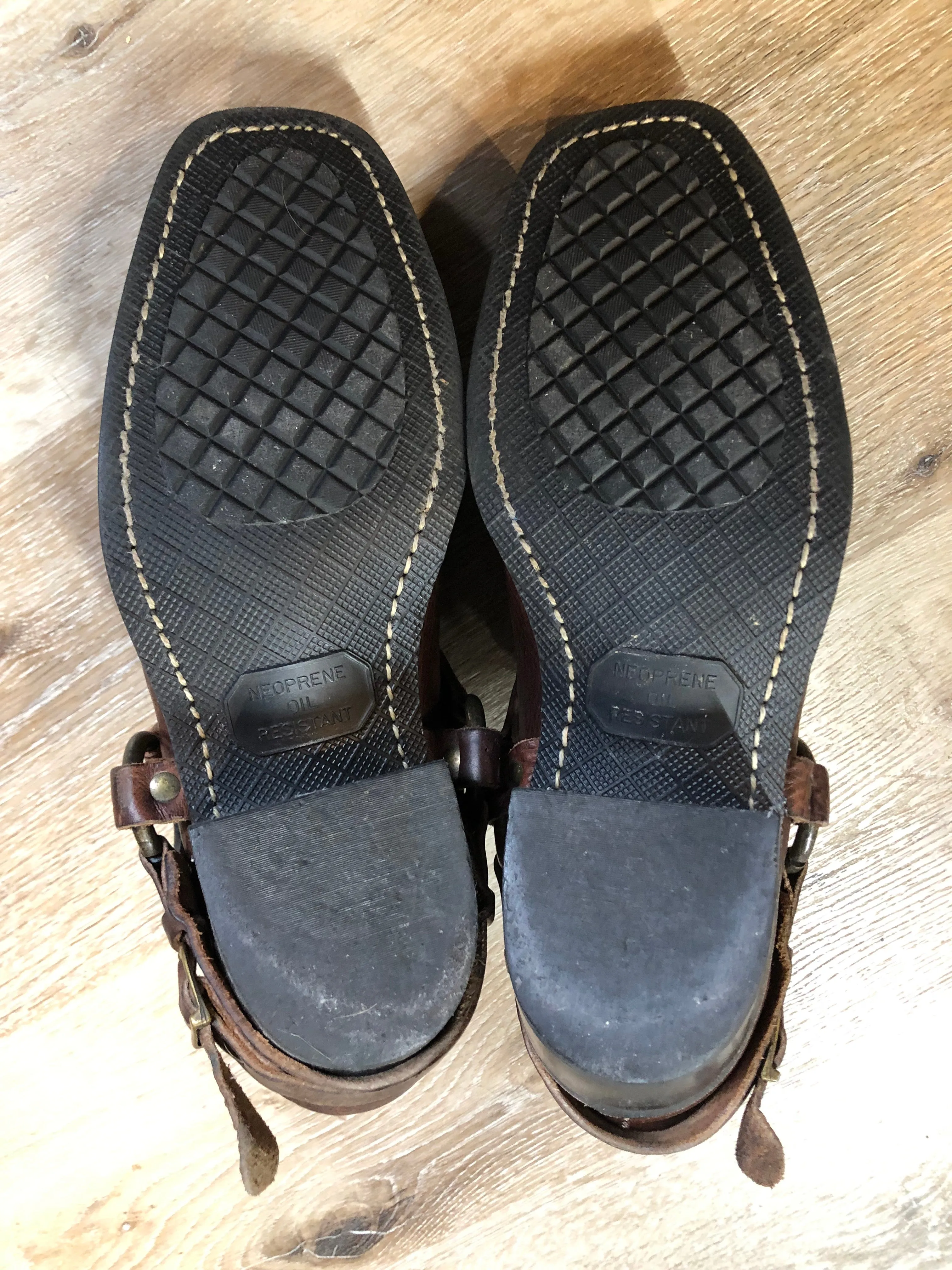 Vintage Frye Brown Pebble Leather Carson Mules Clogs, Made in USA,  US 8 Womens/ EUR 38.5
