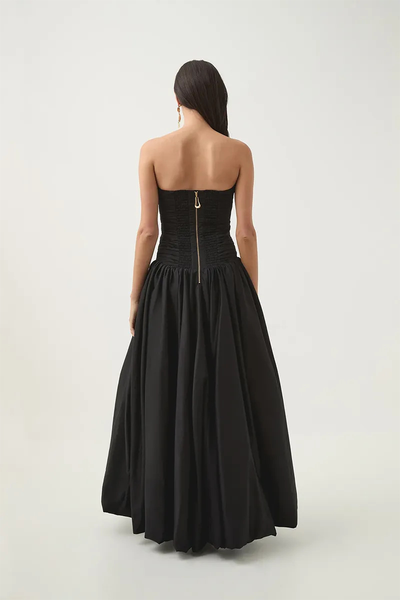Violette Bubble Hem Maxi in Black