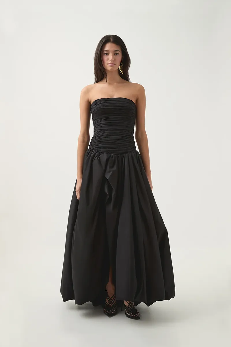 Violette Bubble Hem Maxi in Black