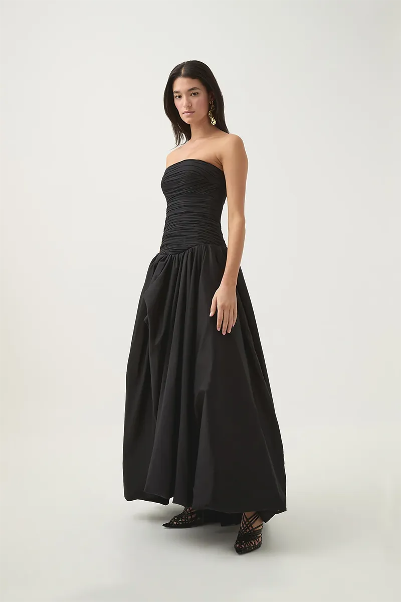 Violette Bubble Hem Maxi in Black