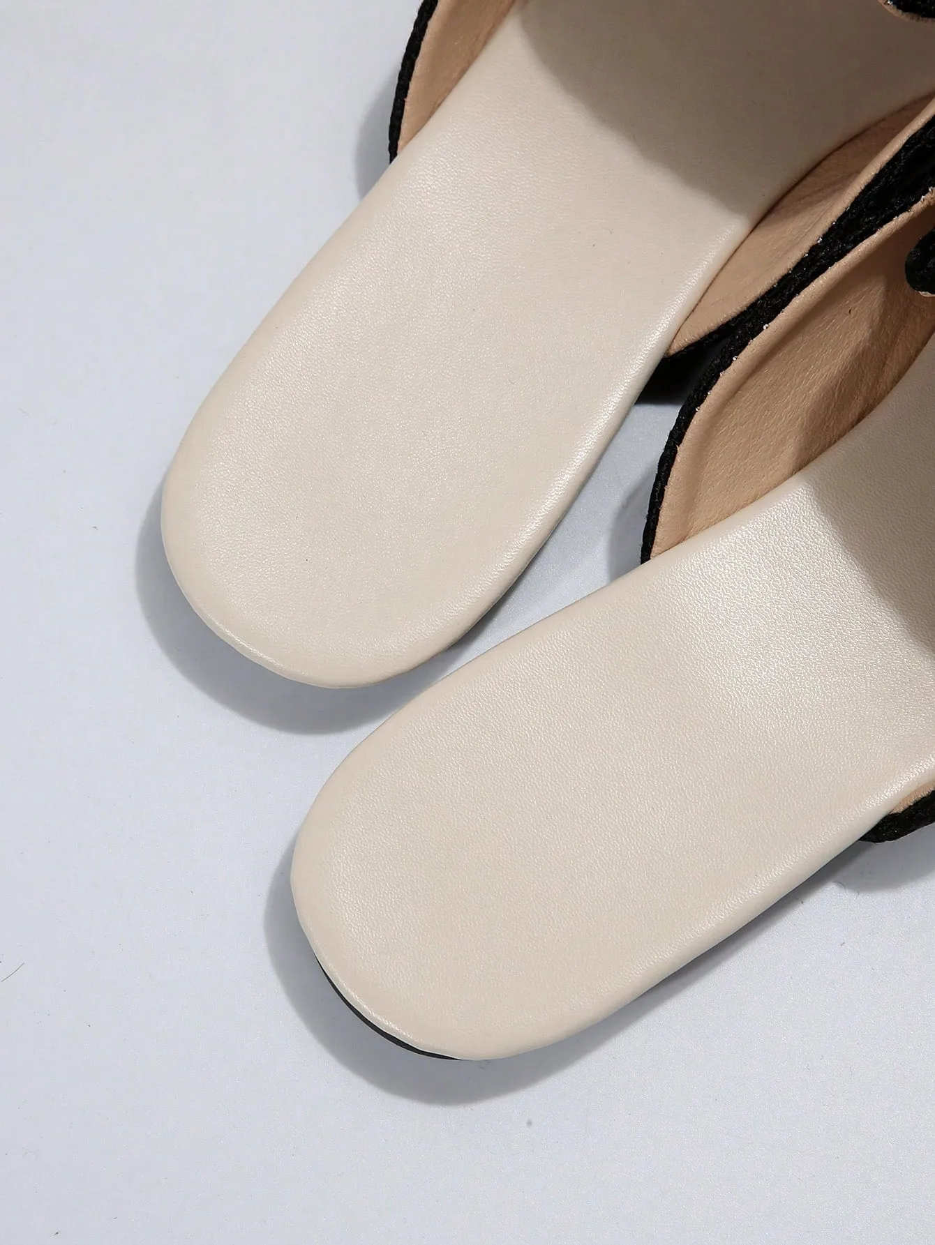 Women Plaid Pattern Point Toe Flat Mules, Elegant Outdoor Flats