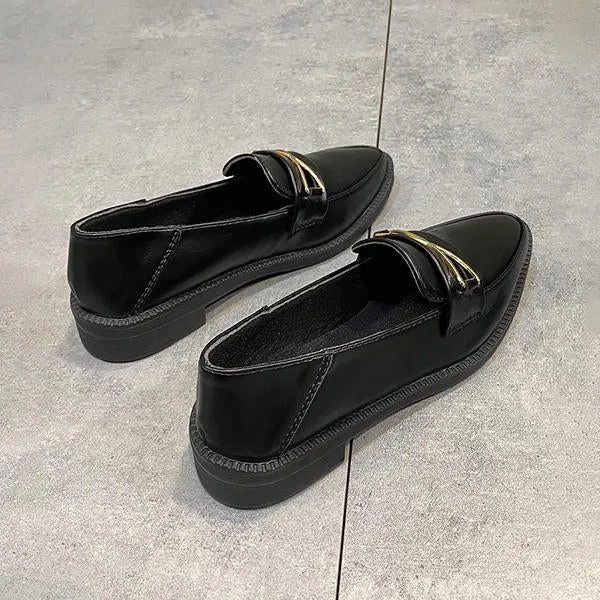 Women's Fashionable Metal Decorated Pointed Toe Loafers 03289124S