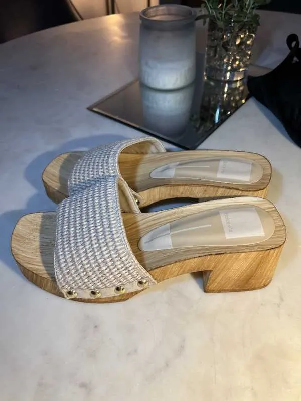 WOOD OPEN TOE CLOGS - re:vita
