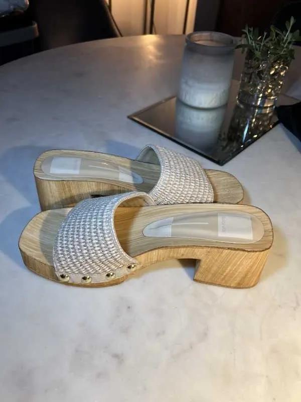 WOOD OPEN TOE CLOGS - re:vita