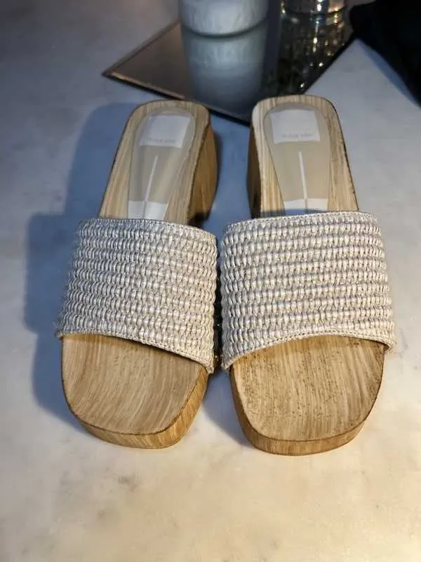 WOOD OPEN TOE CLOGS - re:vita