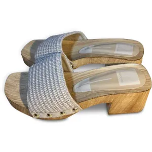 WOOD OPEN TOE CLOGS - re:vita