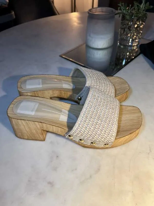 WOOD OPEN TOE CLOGS - re:vita